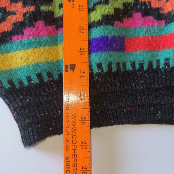 Studio Michelle Stuart Colorful Designs Wool Sweater Women Sz L Vtg Acrylic 90’s - Picture 4 of 10